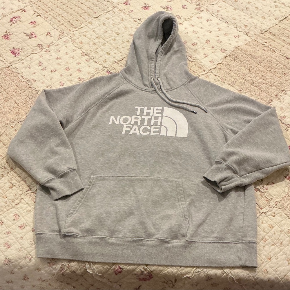 North Face Half Dome Pullover Hoodie Luxe Sweatshirt XXL grey/Tnf White NWOT